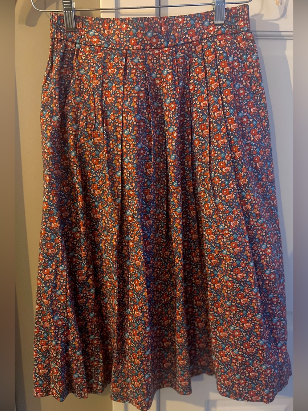 NWT J. Crew Floral Midi Skirt in Rust Floral Sz O